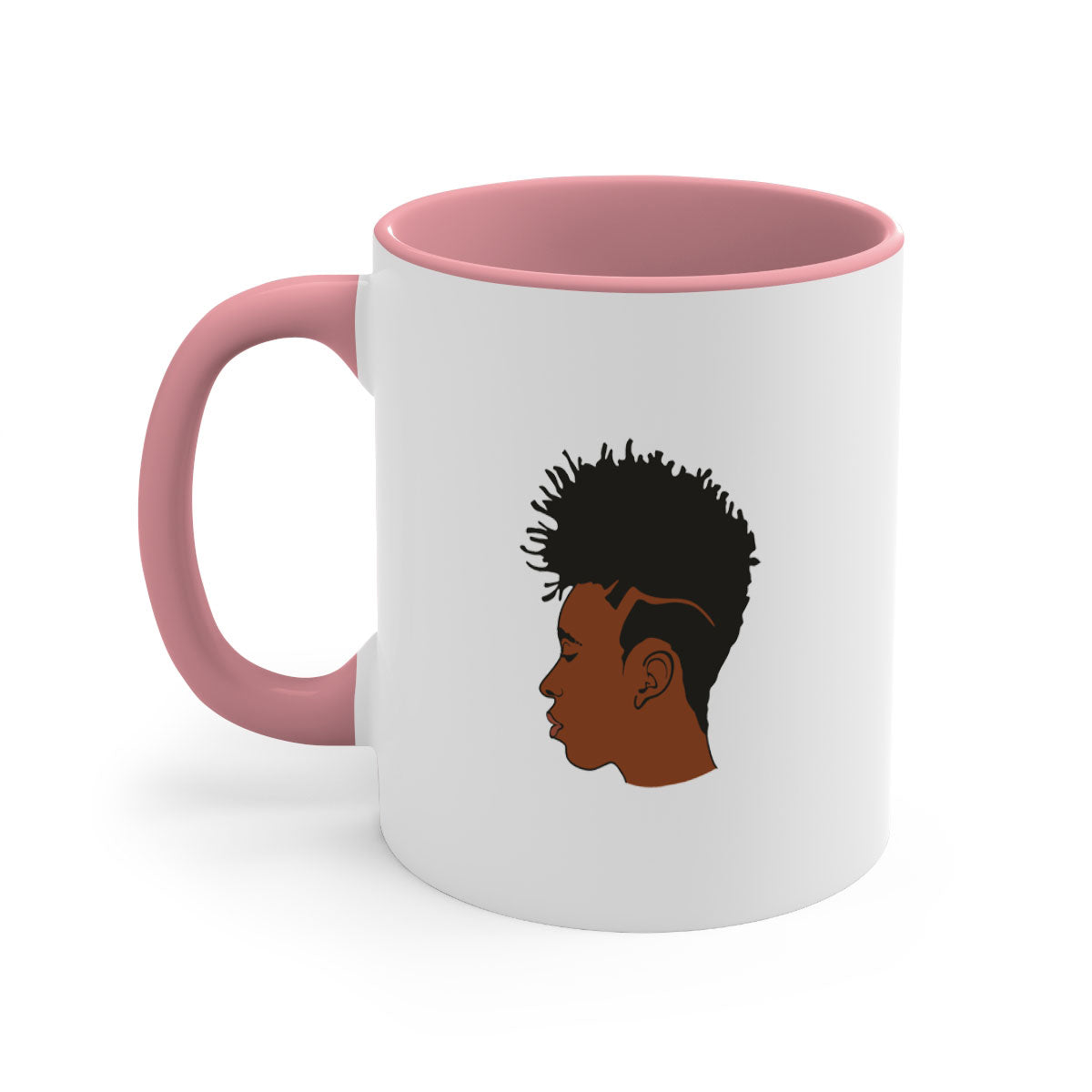 Black man 36# Mug featuring a two-tone design with a colored handle and glossy finish, available in multiple colors.