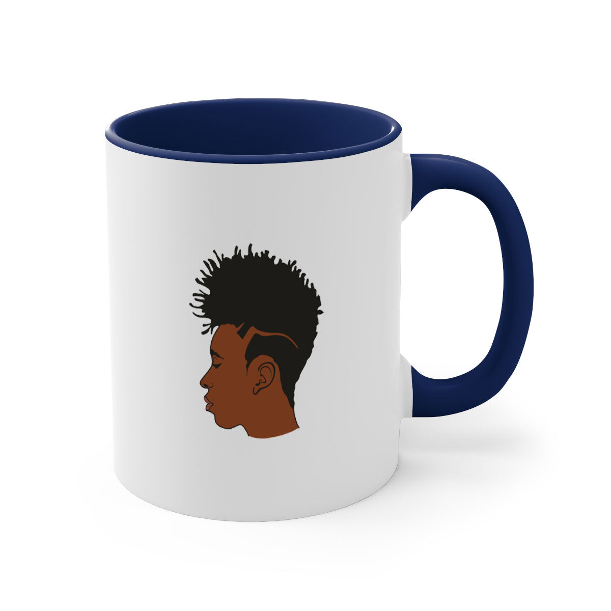 Black man 36# Mug featuring a two-tone design with a colored handle and glossy finish, available in multiple colors.