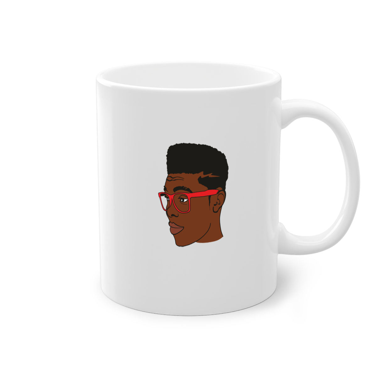 Black man 37# Mug featuring a two-tone design with a colored handle and interior, available in multiple colors and sizes.