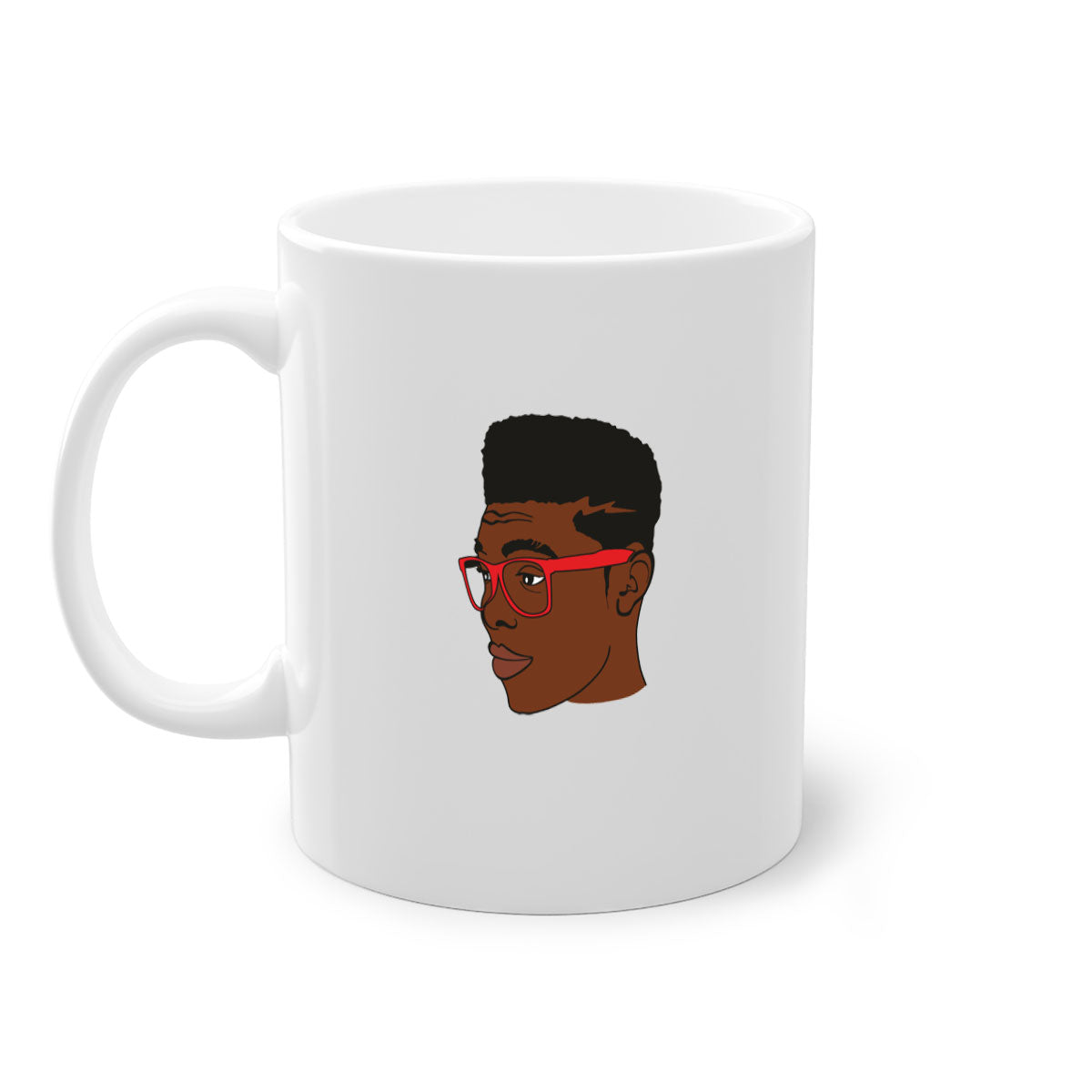 Black man 37# Mug featuring a two-tone design with a colored handle and interior, available in multiple colors and sizes.