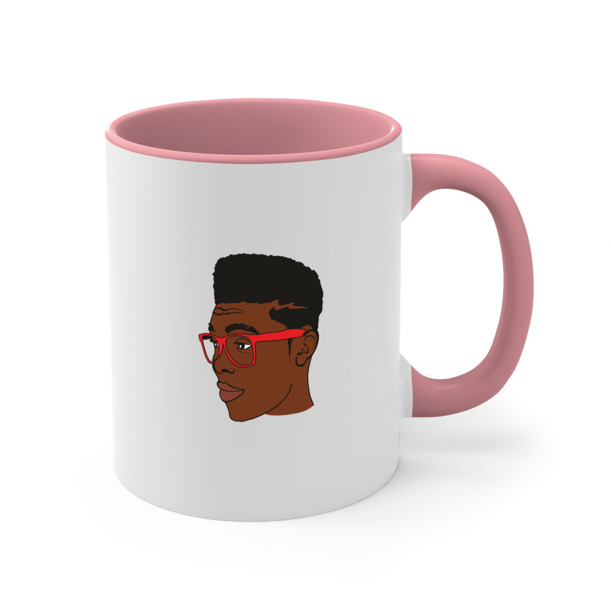 Black man 37# Mug featuring a two-tone design with a colored handle and interior, available in multiple colors and sizes.