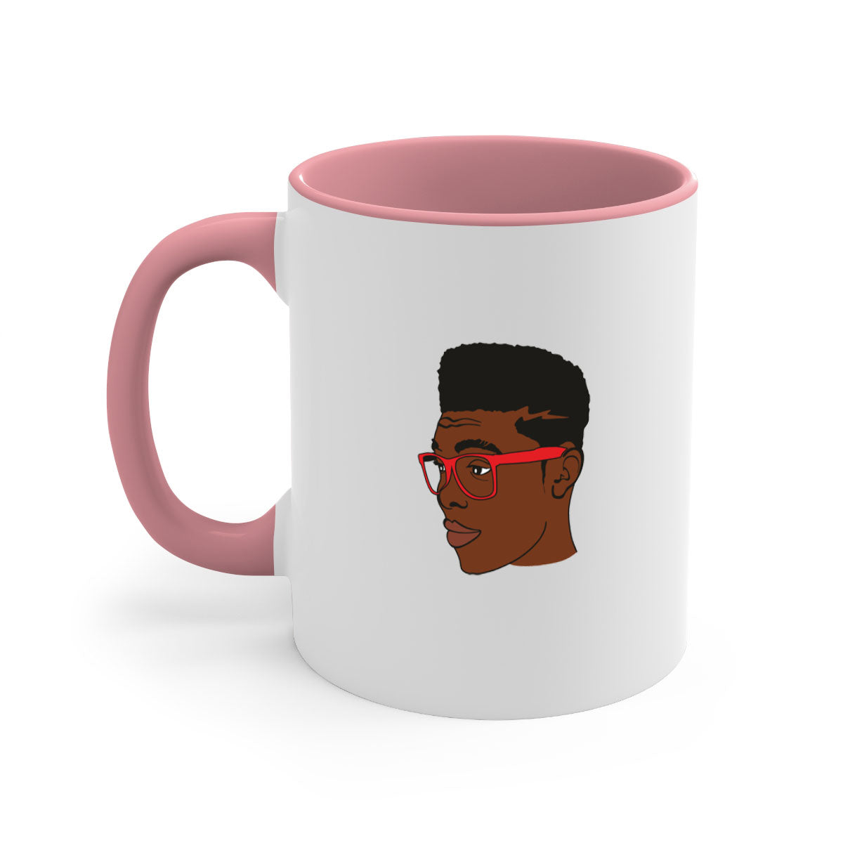 Black man 37# Mug featuring a two-tone design with a colored handle and interior, available in multiple colors and sizes.