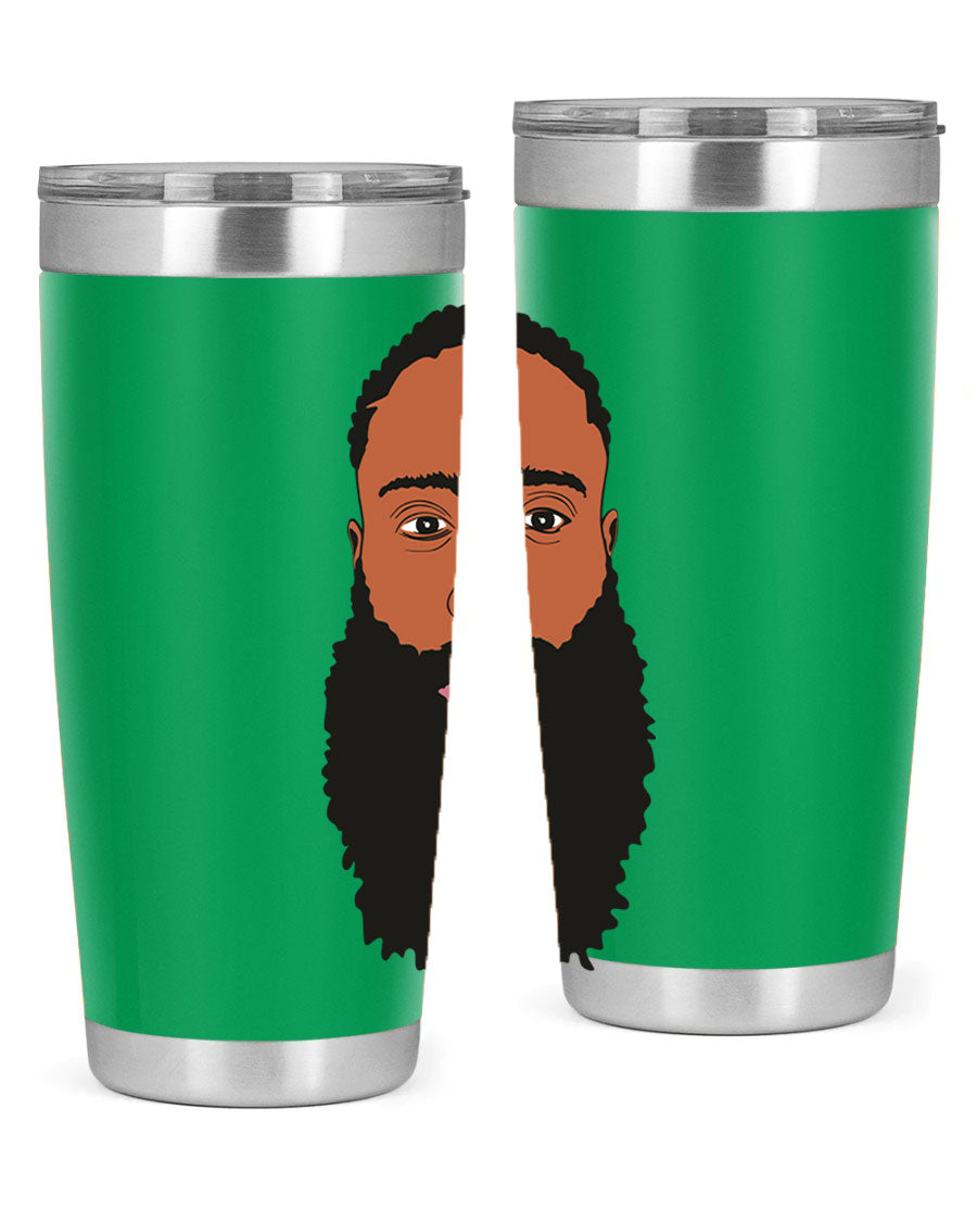 Black Man Style 20oz Tumbler made of stainless steel with a sleek design, perfect for keeping drinks hot or cold.