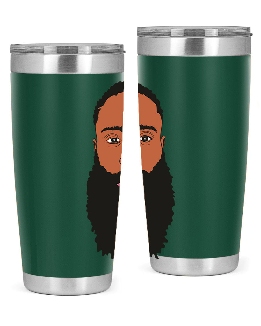 Black Man Style 20oz Tumbler made of stainless steel with a sleek design, perfect for keeping drinks hot or cold.