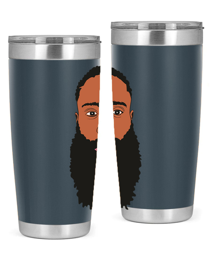 Black Man Style 20oz Tumbler made of stainless steel with a sleek design, perfect for keeping drinks hot or cold.