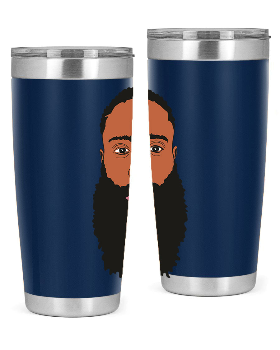 Black Man Style 20oz Tumbler made of stainless steel with a sleek design, perfect for keeping drinks hot or cold.