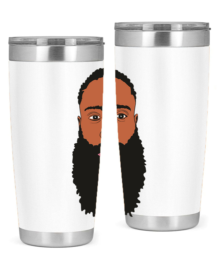 Black Man Style 20oz Tumbler made of stainless steel with a sleek design, perfect for keeping drinks hot or cold.