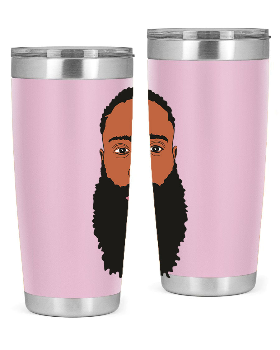 Black Man Style 20oz Tumbler made of stainless steel with a sleek design, perfect for keeping drinks hot or cold.