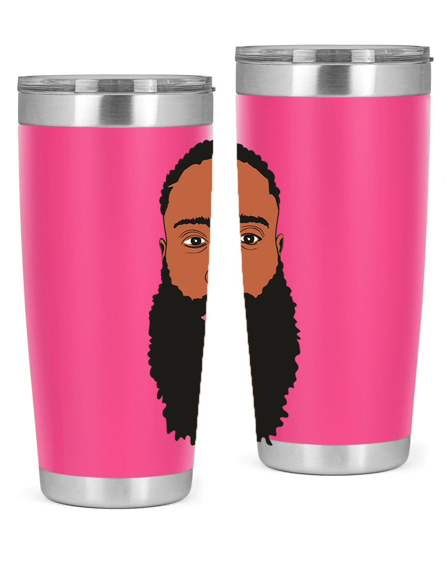 Black Man Style 20oz Tumbler made of stainless steel with a sleek design, perfect for keeping drinks hot or cold.