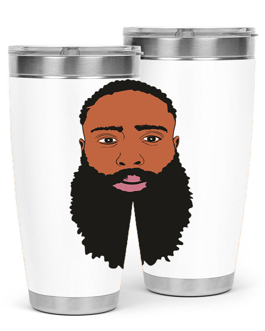 Black Man Style 20oz Tumbler made of stainless steel with a sleek design, perfect for keeping drinks hot or cold.