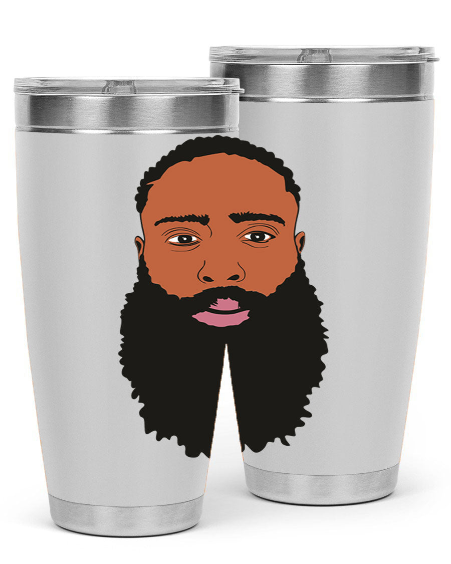 Black Man Style 20oz Tumbler made of stainless steel with a sleek design, perfect for keeping drinks hot or cold.