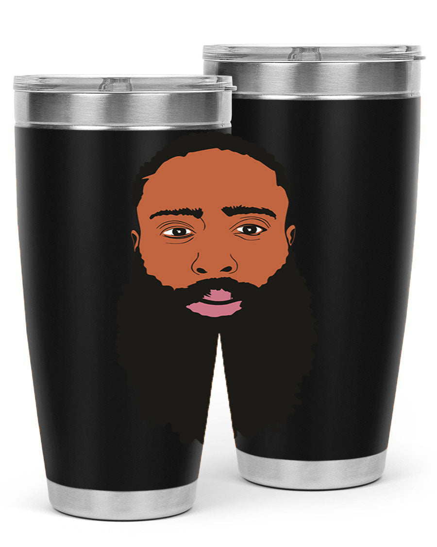 Black Man Style 20oz Tumbler made of stainless steel with a sleek design, perfect for keeping drinks hot or cold.