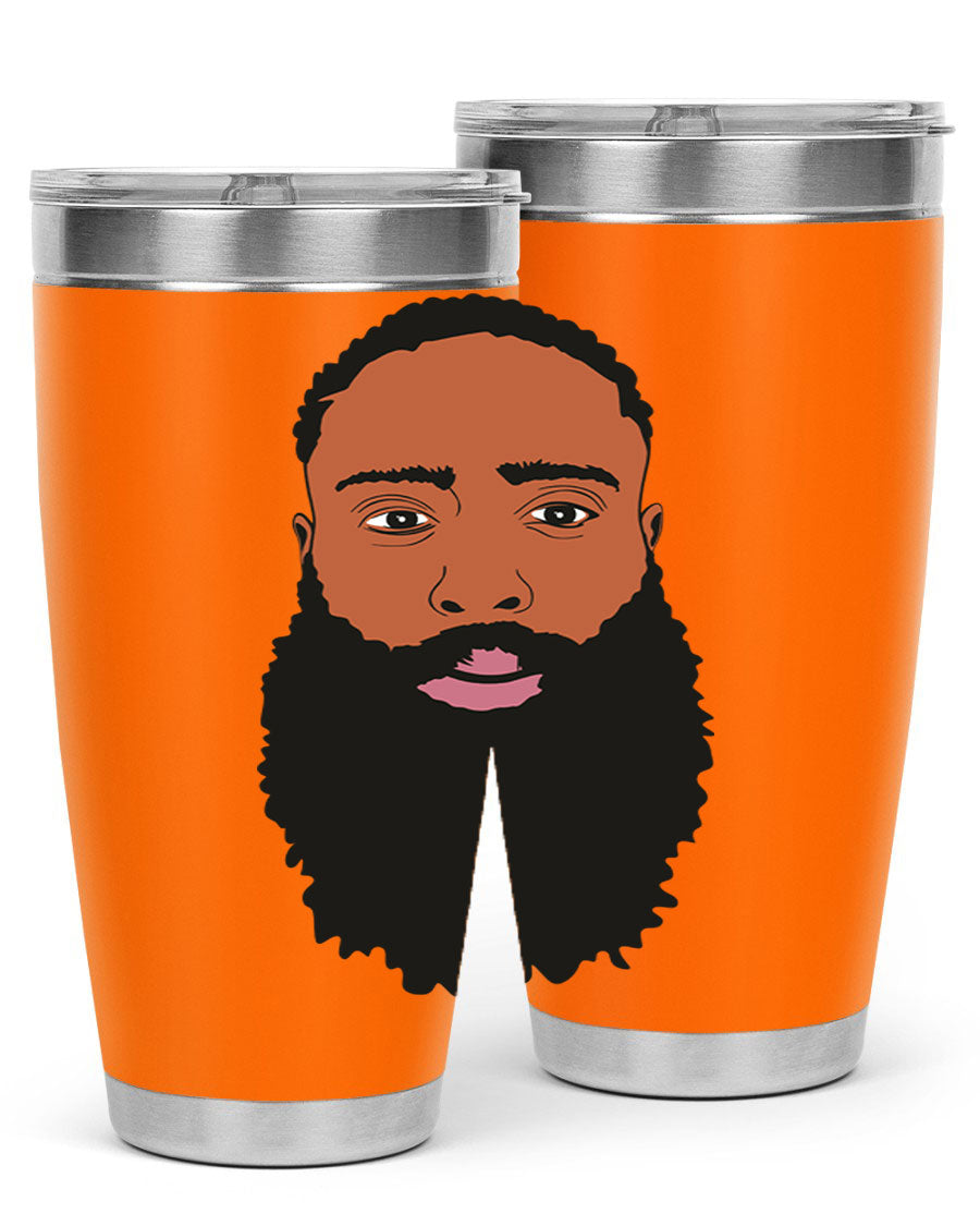 Black Man Style 20oz Tumbler made of stainless steel with a sleek design, perfect for keeping drinks hot or cold.