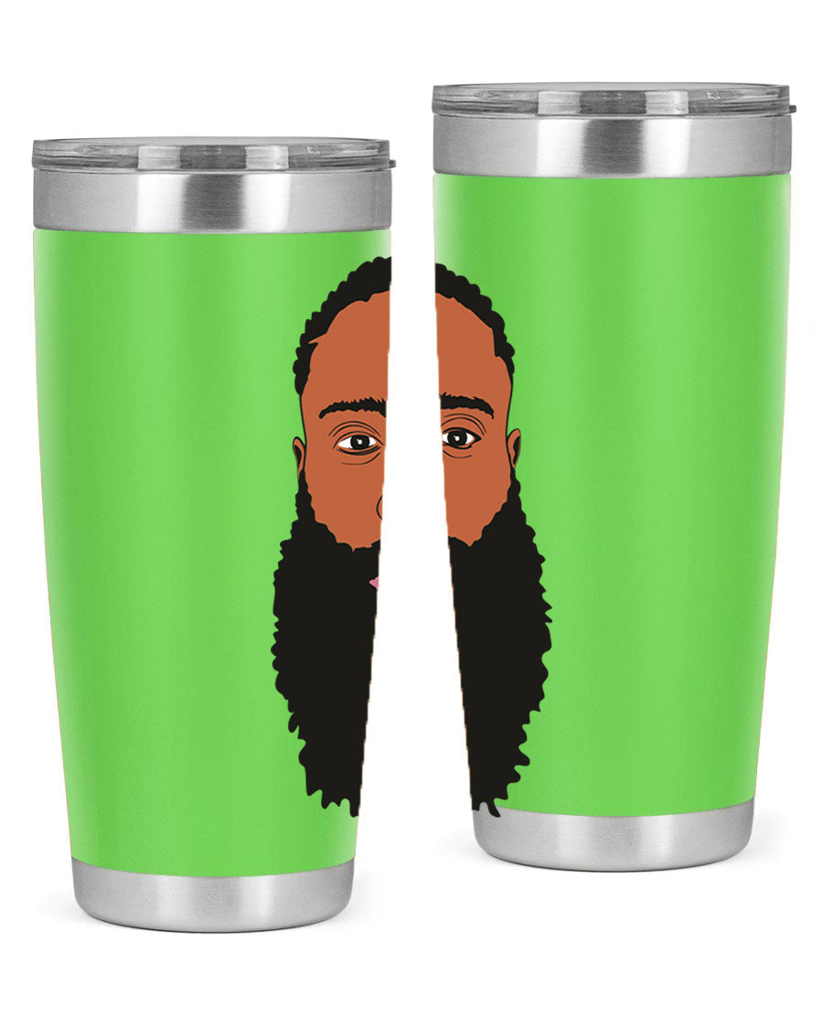 Black Man Style 20oz Tumbler made of stainless steel with a sleek design, perfect for keeping drinks hot or cold.