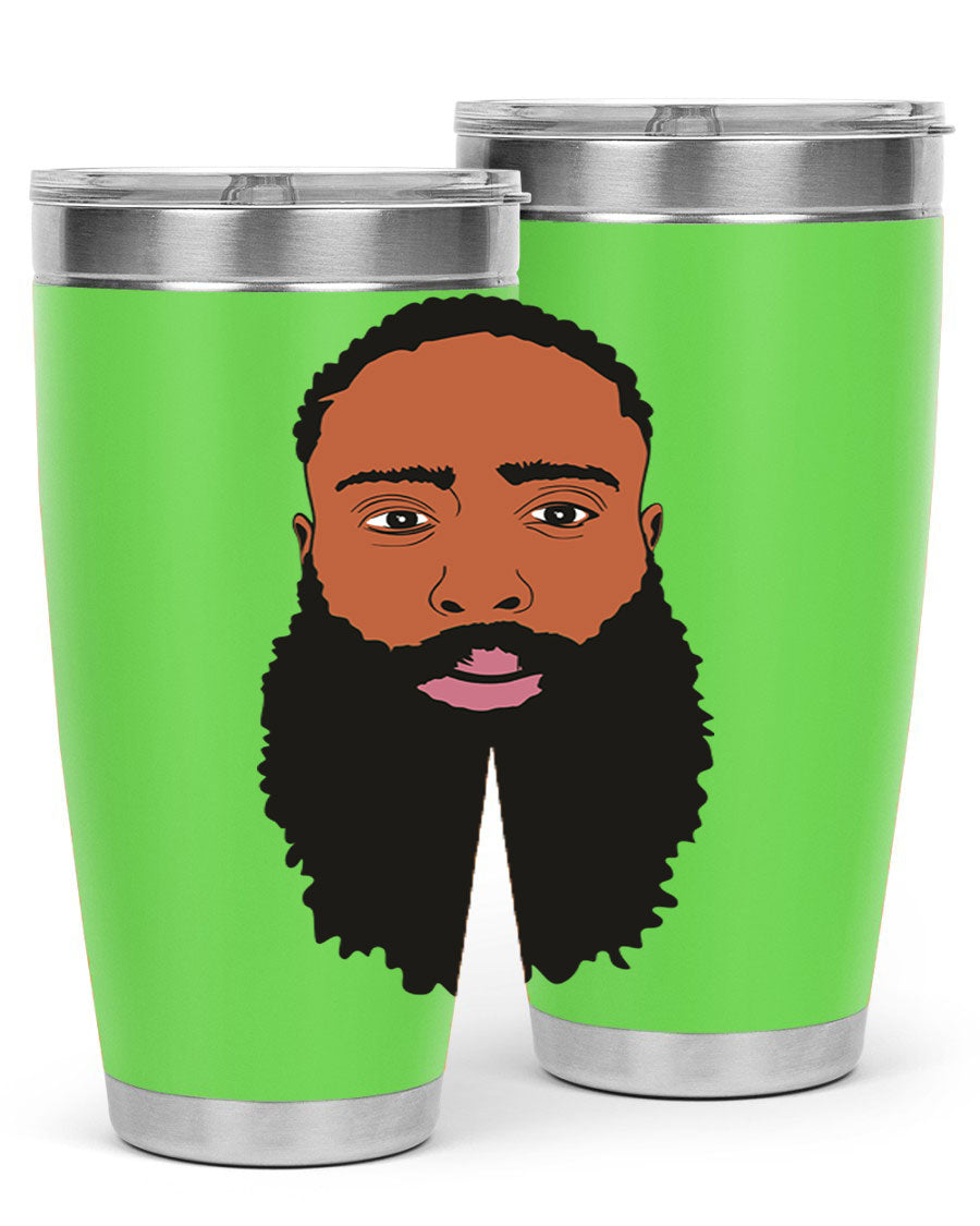 Black Man Style 20oz Tumbler made of stainless steel with a sleek design, perfect for keeping drinks hot or cold.