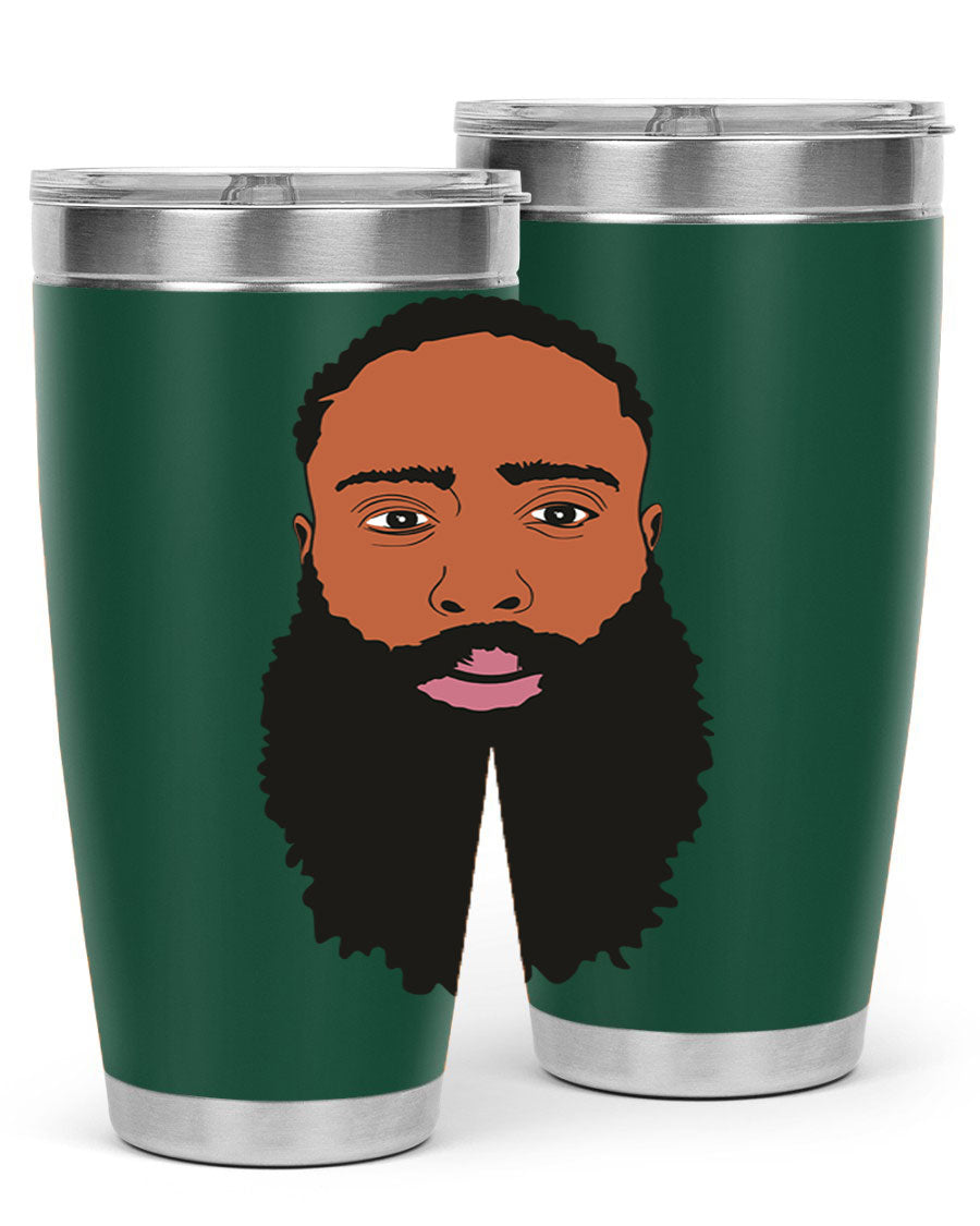 Black Man Style 20oz Tumbler made of stainless steel with a sleek design, perfect for keeping drinks hot or cold.