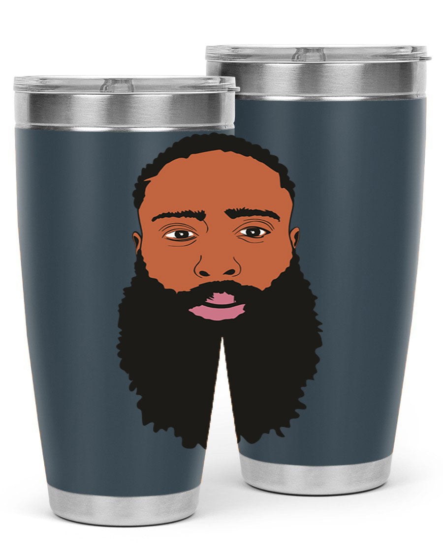 Black Man Style 20oz Tumbler made of stainless steel with a sleek design, perfect for keeping drinks hot or cold.