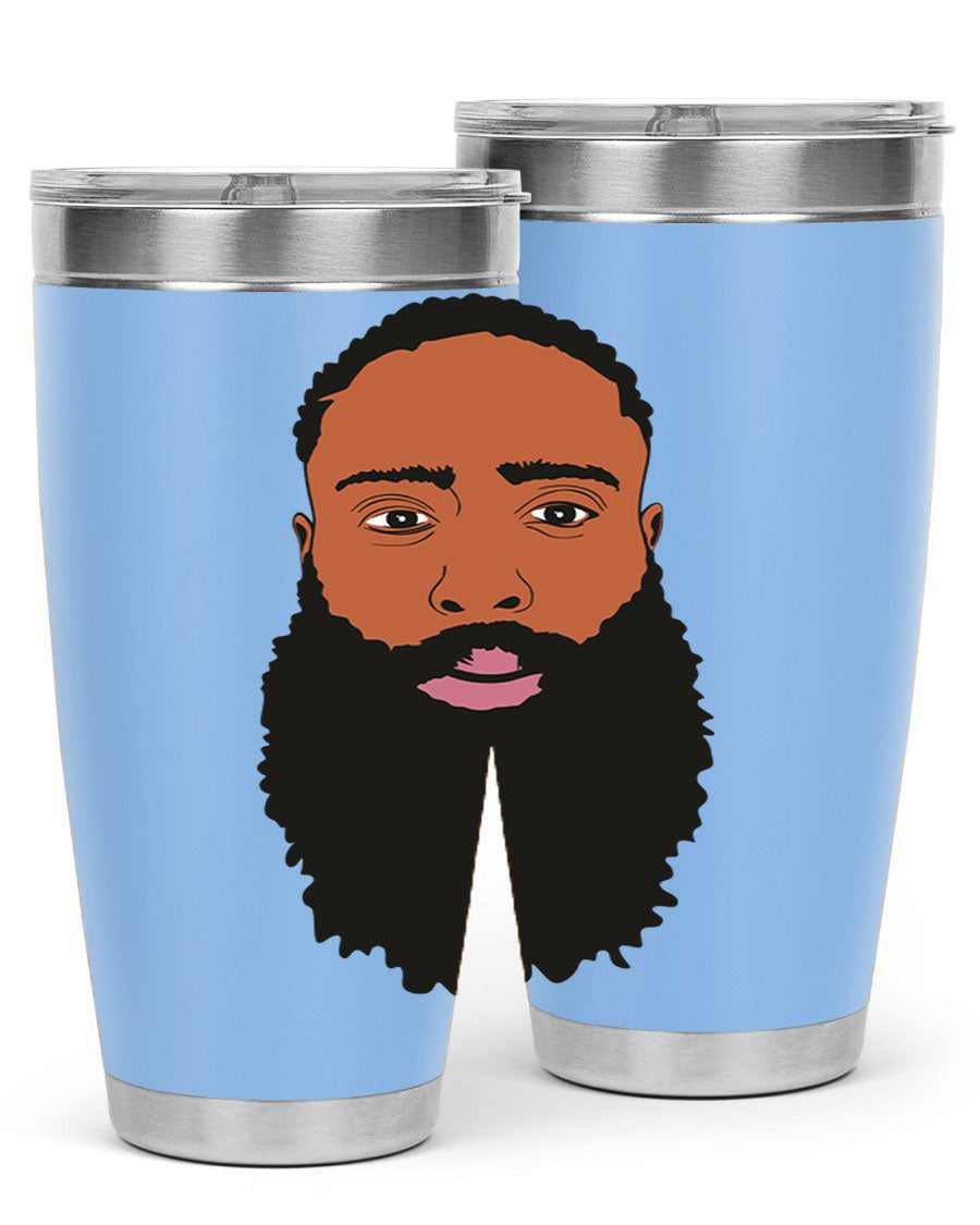 Black Man Style 20oz Tumbler made of stainless steel with a sleek design, perfect for keeping drinks hot or cold.