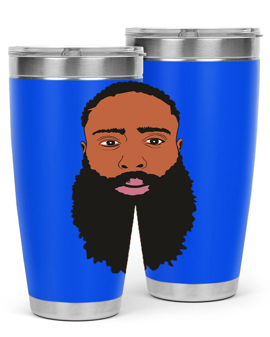 Black Man Style 20oz Tumbler made of stainless steel with a sleek design, perfect for keeping drinks hot or cold.