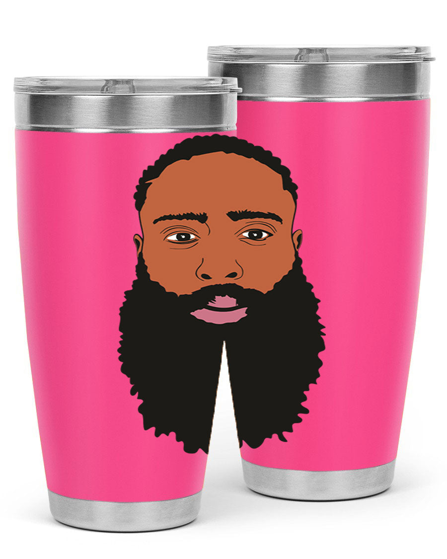 Black Man Style 20oz Tumbler made of stainless steel with a sleek design, perfect for keeping drinks hot or cold.