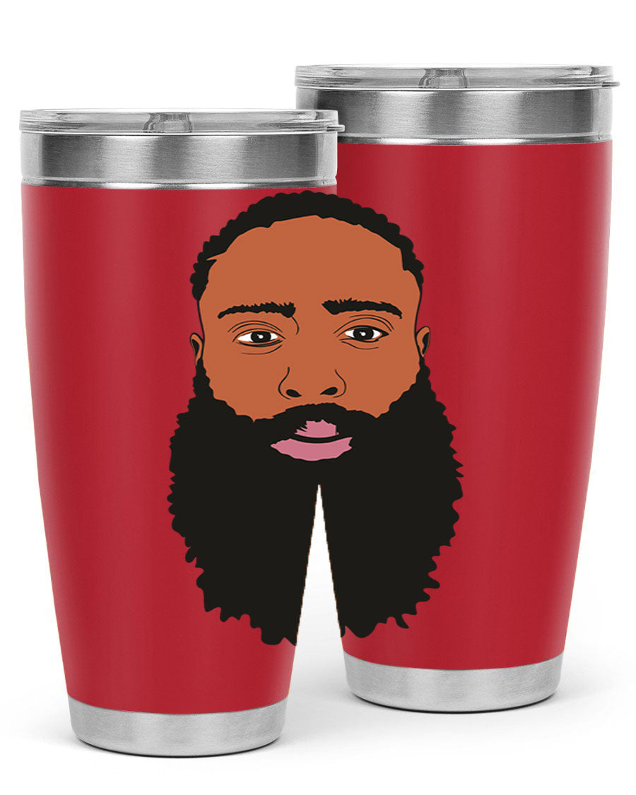 Black Man Style 20oz Tumbler made of stainless steel with a sleek design, perfect for keeping drinks hot or cold.