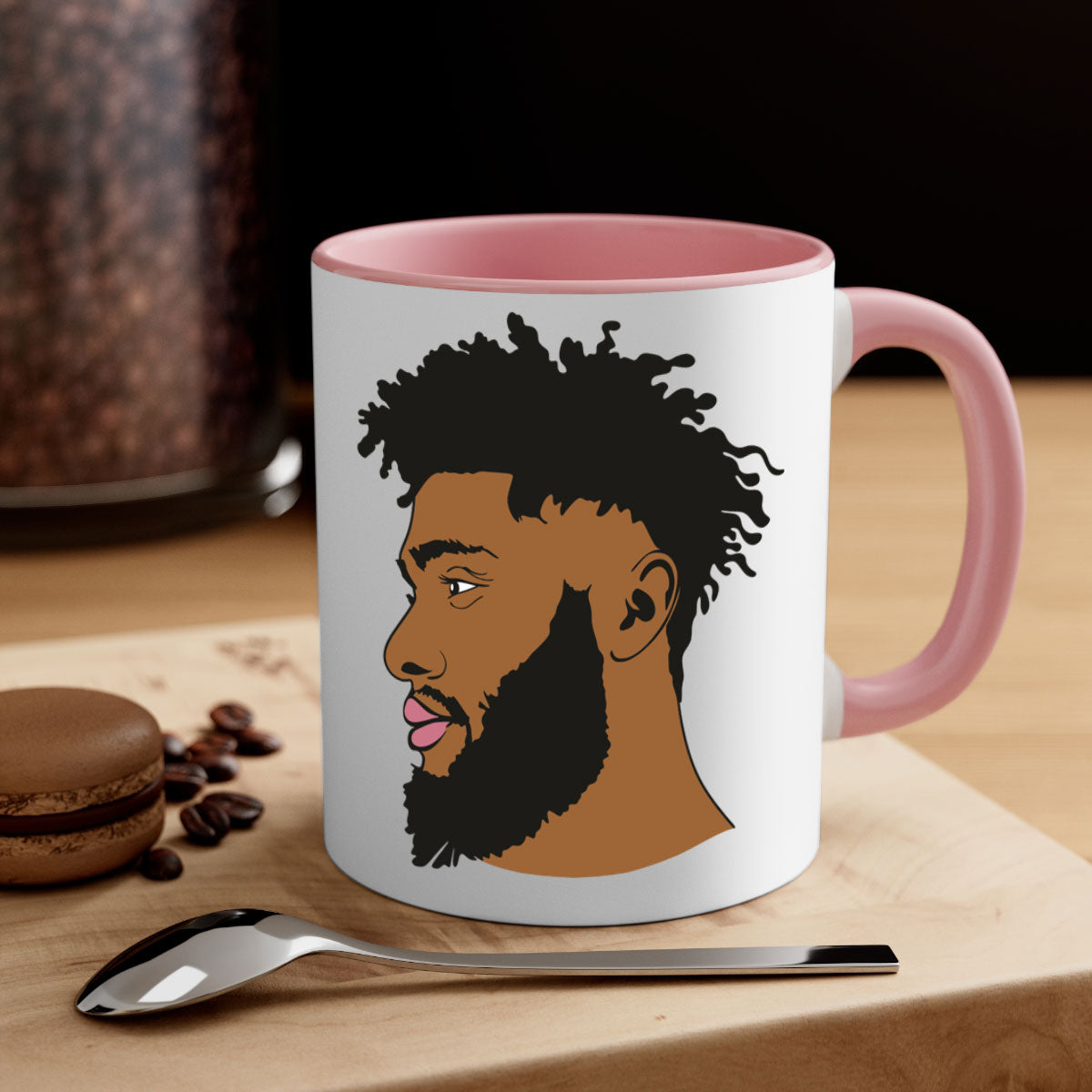 Black Man Style 3# Mug featuring a two-tone design with a colored handle and glossy finish, available in multiple colors.