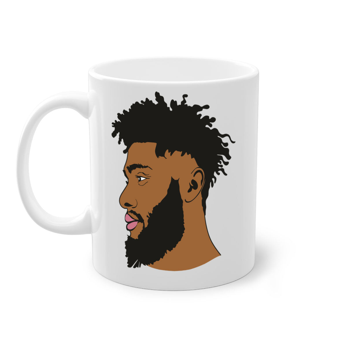 Black Man Style 3# Mug featuring a two-tone design with a colored handle and glossy finish, available in multiple colors.