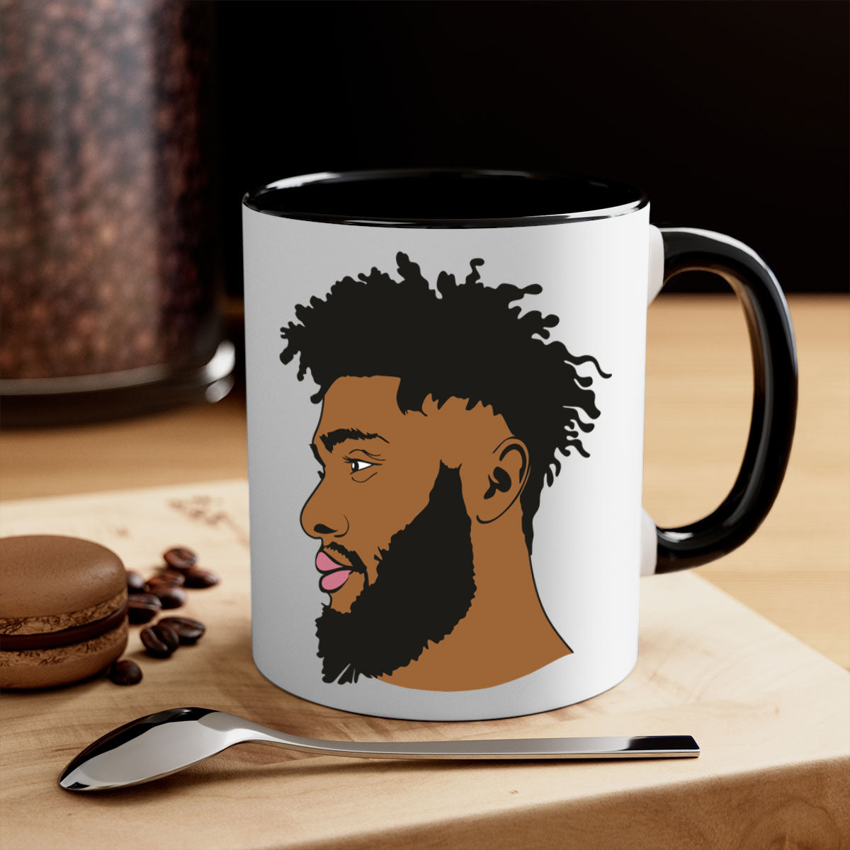 Black Man Style 3# Mug featuring a two-tone design with a colored handle and glossy finish, available in multiple colors.