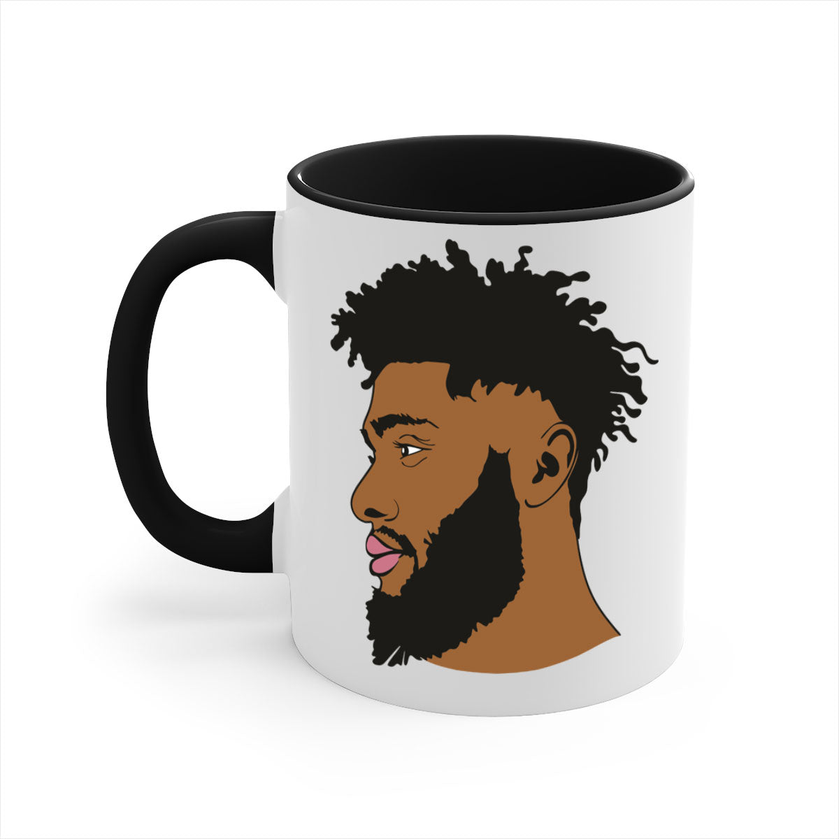 Black Man Style 3# Mug featuring a two-tone design with a colored handle and glossy finish, available in multiple colors.