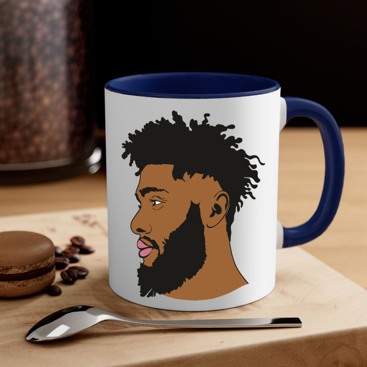 Black Man Style 3# Mug featuring a two-tone design with a colored handle and glossy finish, available in multiple colors.