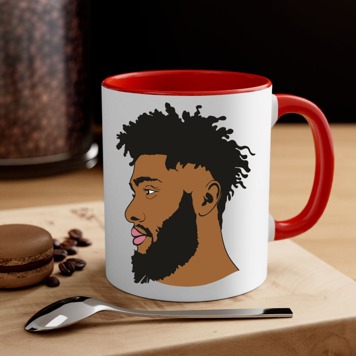 Black Man Style 3# Mug featuring a two-tone design with a colored handle and glossy finish, available in multiple colors.