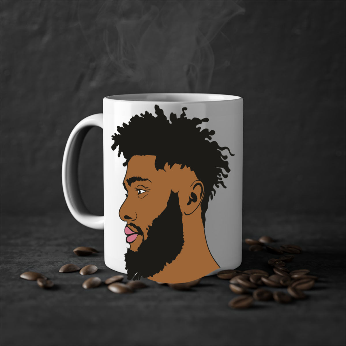 Black Man Style 3# Mug featuring a two-tone design with a colored handle and glossy finish, available in multiple colors.