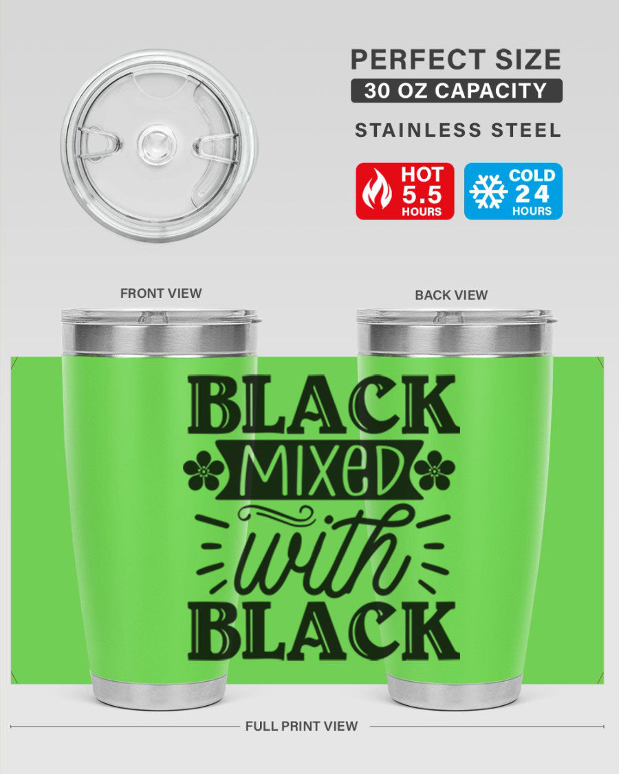 Black mixed with black Style 56# Tumbler showcasing its sleek design and stainless steel construction, ideal for hot and cold beverages.