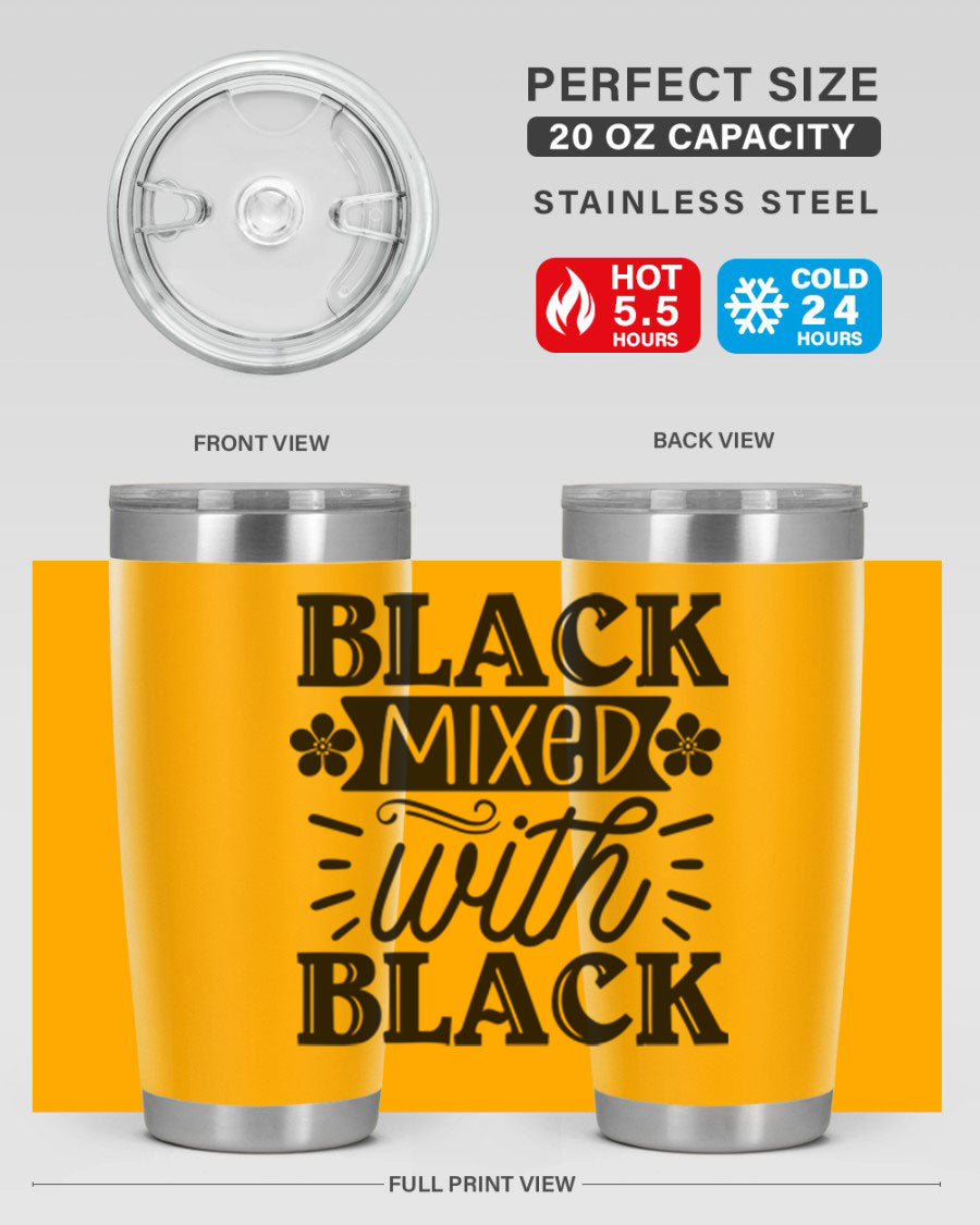 Black mixed with black Style 56# Tumbler showcasing its sleek design and stainless steel construction, ideal for hot and cold beverages.