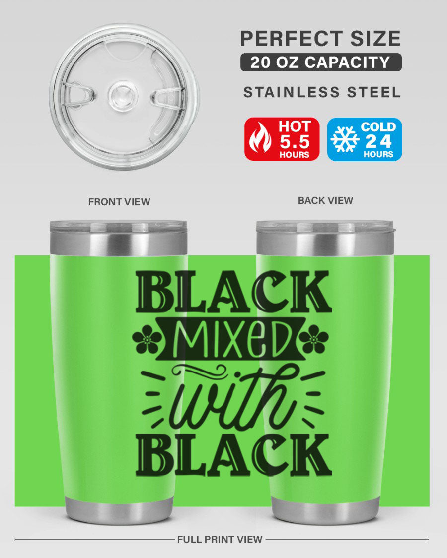 Black mixed with black Style 56# Tumbler showcasing its sleek design and stainless steel construction, ideal for hot and cold beverages.