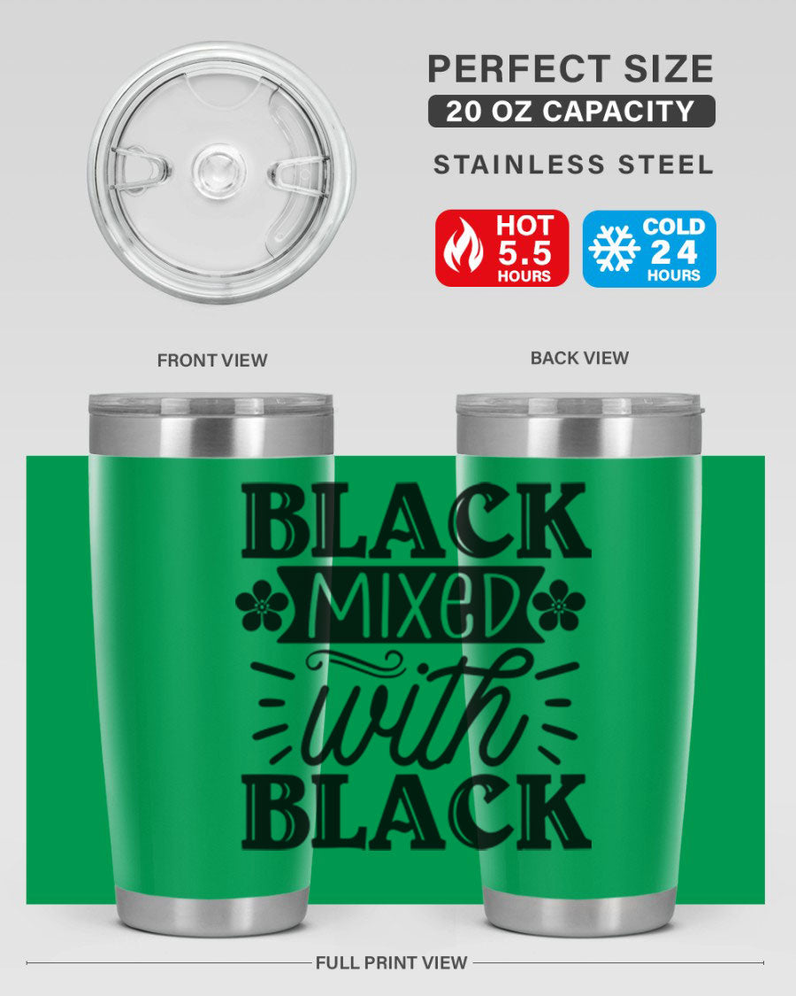 Black mixed with black Style 56# Tumbler showcasing its sleek design and stainless steel construction, ideal for hot and cold beverages.