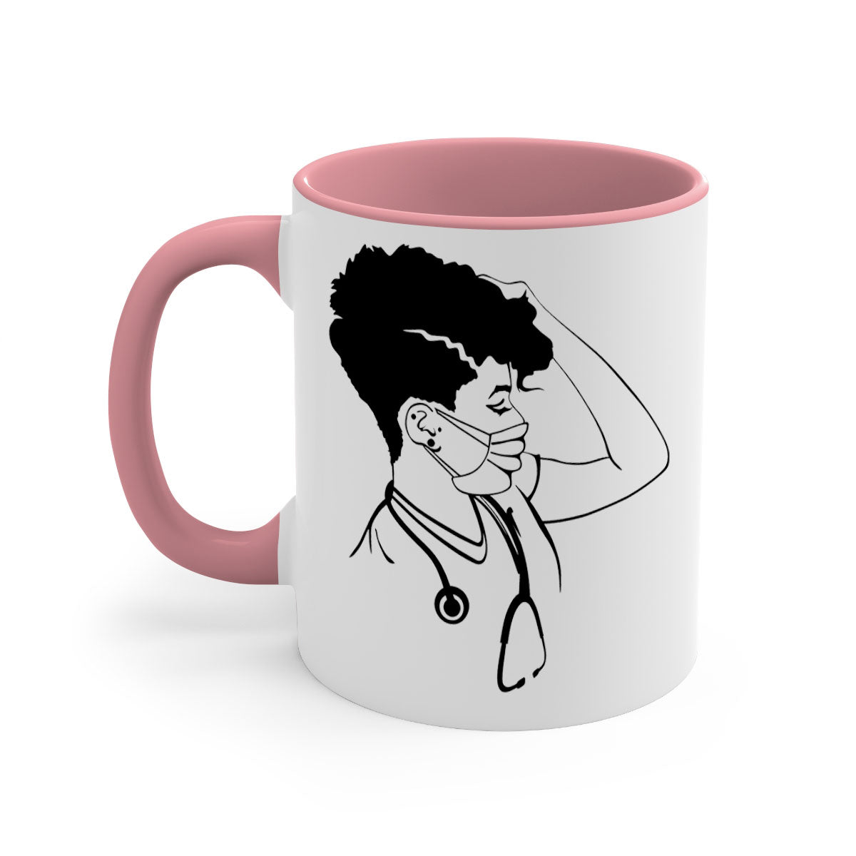 Black Nurse 3# Mug featuring a glossy finish, colored handle, and interior, available in multiple colors and sizes.