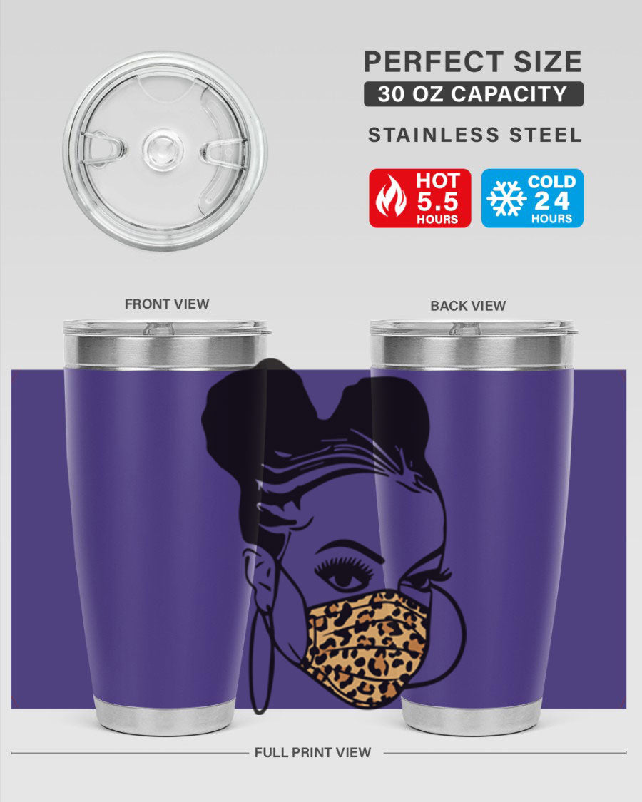 Black Nurse 20oz and 30oz Tumblers featuring double wall vacuum stainless steel design, perfect for keeping drinks hot or cold.