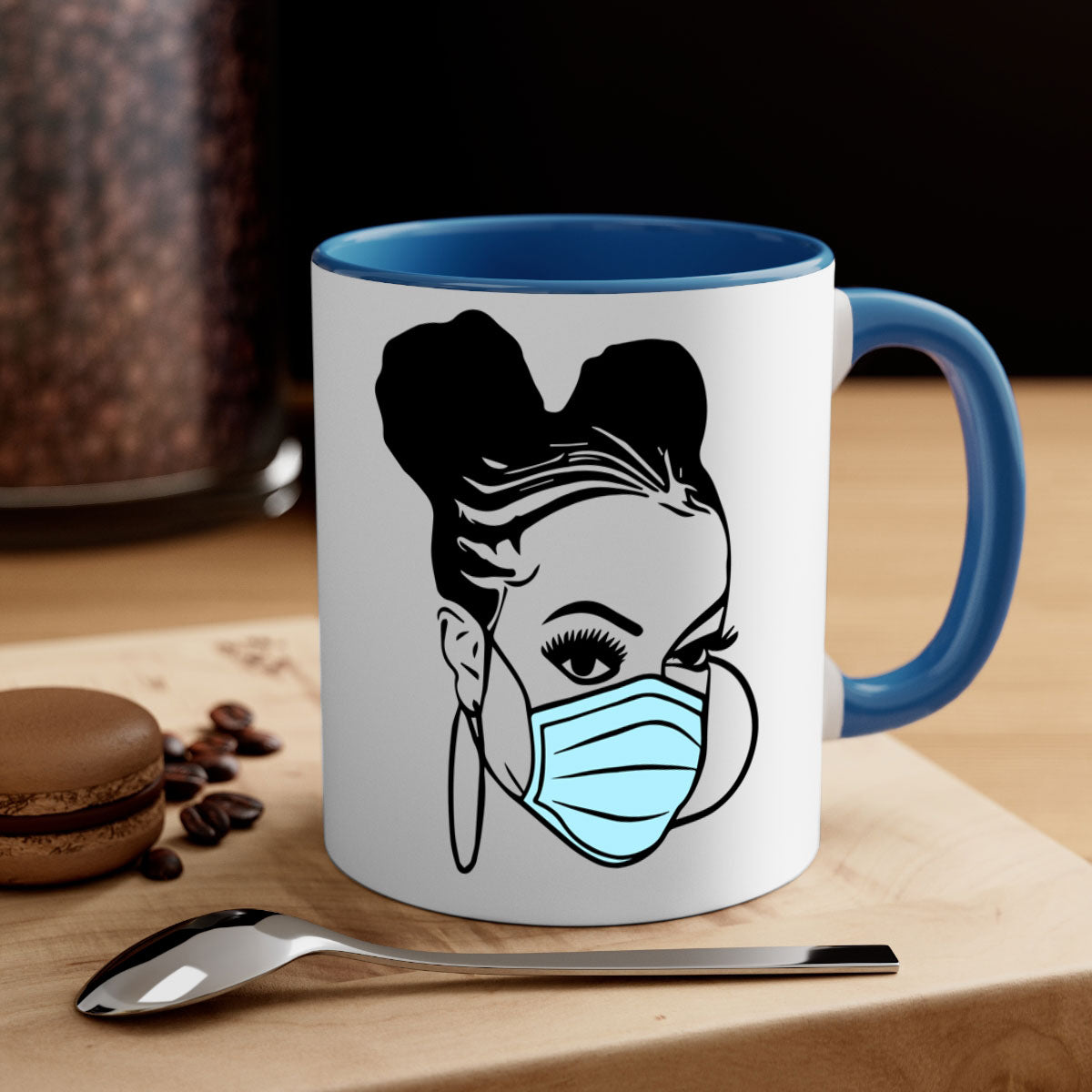 Black Nurse Mug featuring a glossy finish with a colored handle and interior, available in multiple colors and sizes.