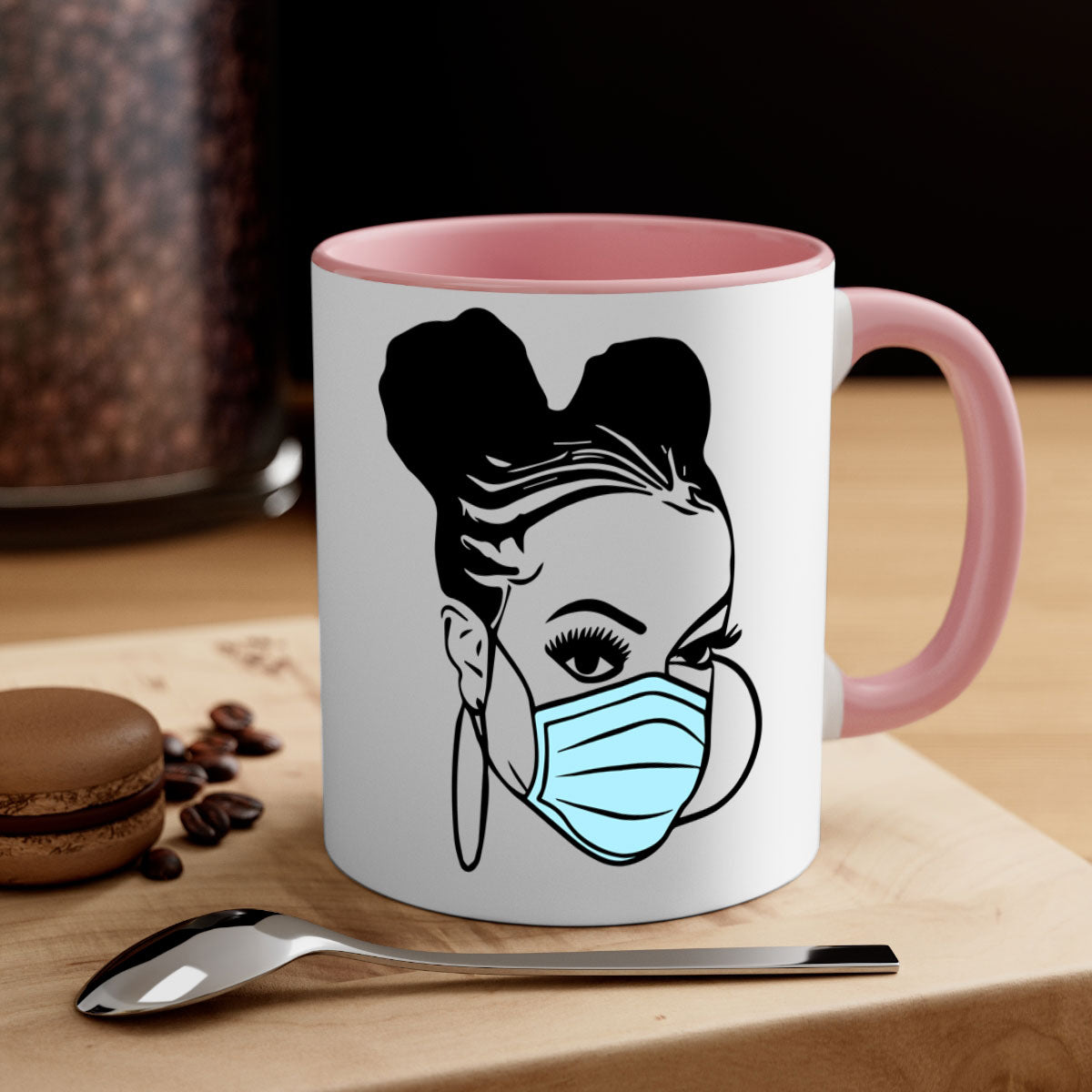 Black Nurse Mug featuring a glossy finish with a colored handle and interior, available in multiple colors and sizes.