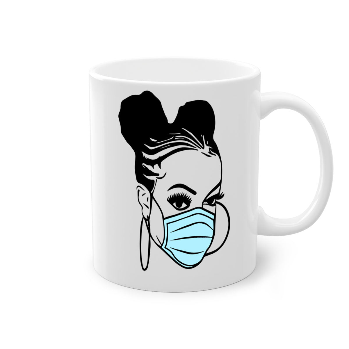 Black Nurse Mug featuring a glossy finish with a colored handle and interior, available in multiple colors and sizes.