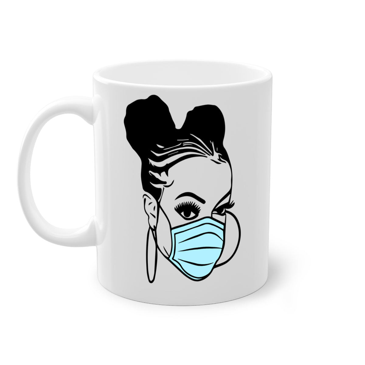 Black Nurse Mug featuring a glossy finish with a colored handle and interior, available in multiple colors and sizes.