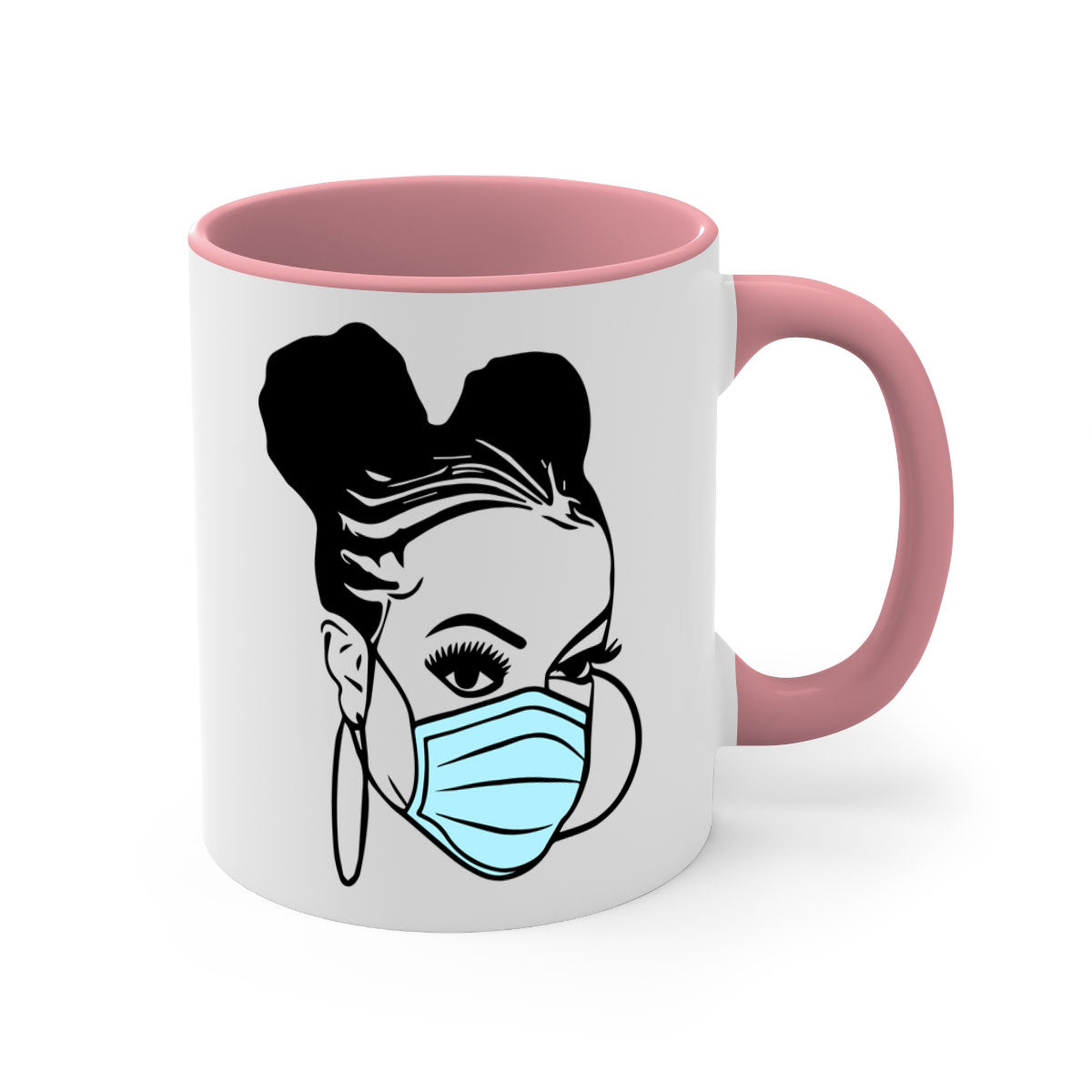 Black Nurse Mug featuring a glossy finish with a colored handle and interior, available in multiple colors and sizes.