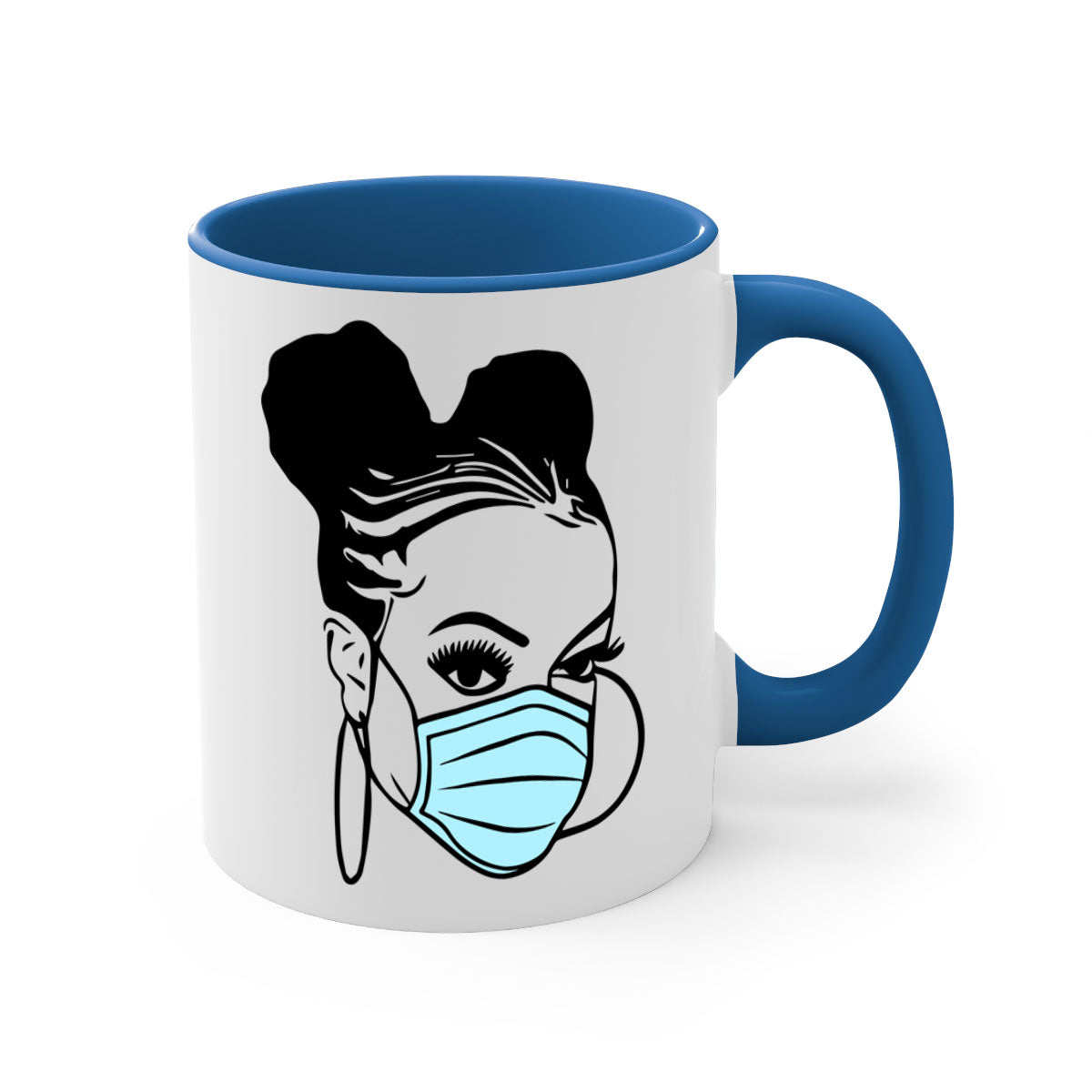 Black Nurse Mug featuring a glossy finish with a colored handle and interior, available in multiple colors and sizes.