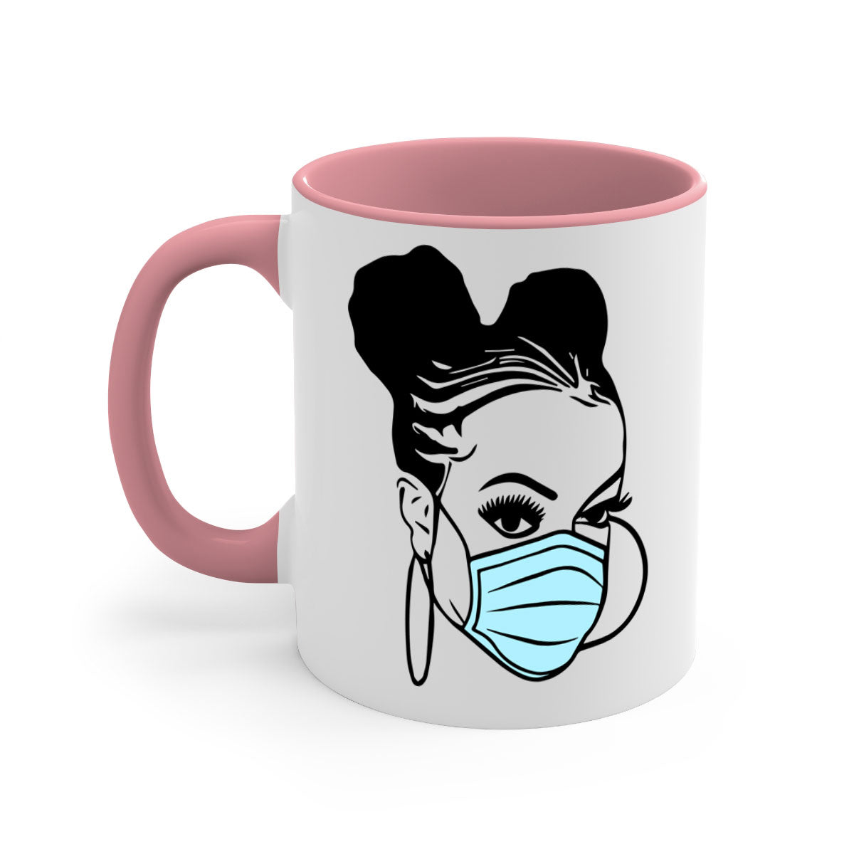 Black Nurse Mug featuring a glossy finish with a colored handle and interior, available in multiple colors and sizes.