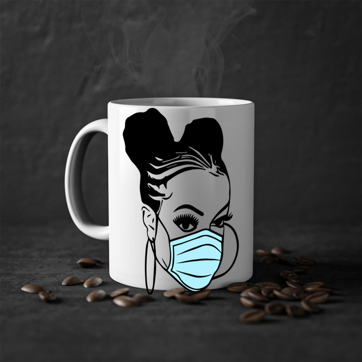 Black Nurse Mug featuring a glossy finish with a colored handle and interior, available in multiple colors and sizes.