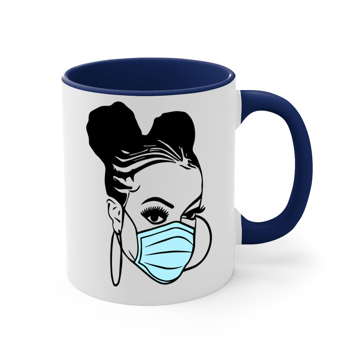 Black Nurse Mug featuring a glossy finish with a colored handle and interior, available in multiple colors and sizes.