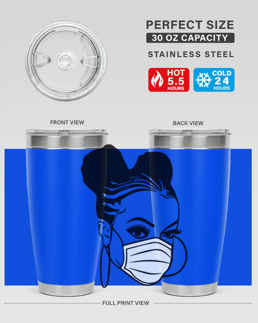 Black Nurse 6# Tumbler, 20oz, double wall stainless steel with a stylish design, perfect for keeping drinks hot or cold.