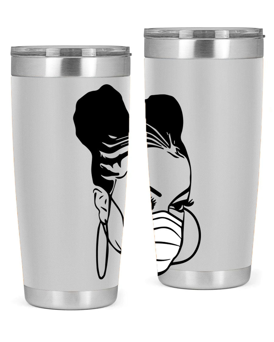 Black Nurse 6# Tumbler, 20oz, double wall stainless steel with a stylish design, perfect for keeping drinks hot or cold.