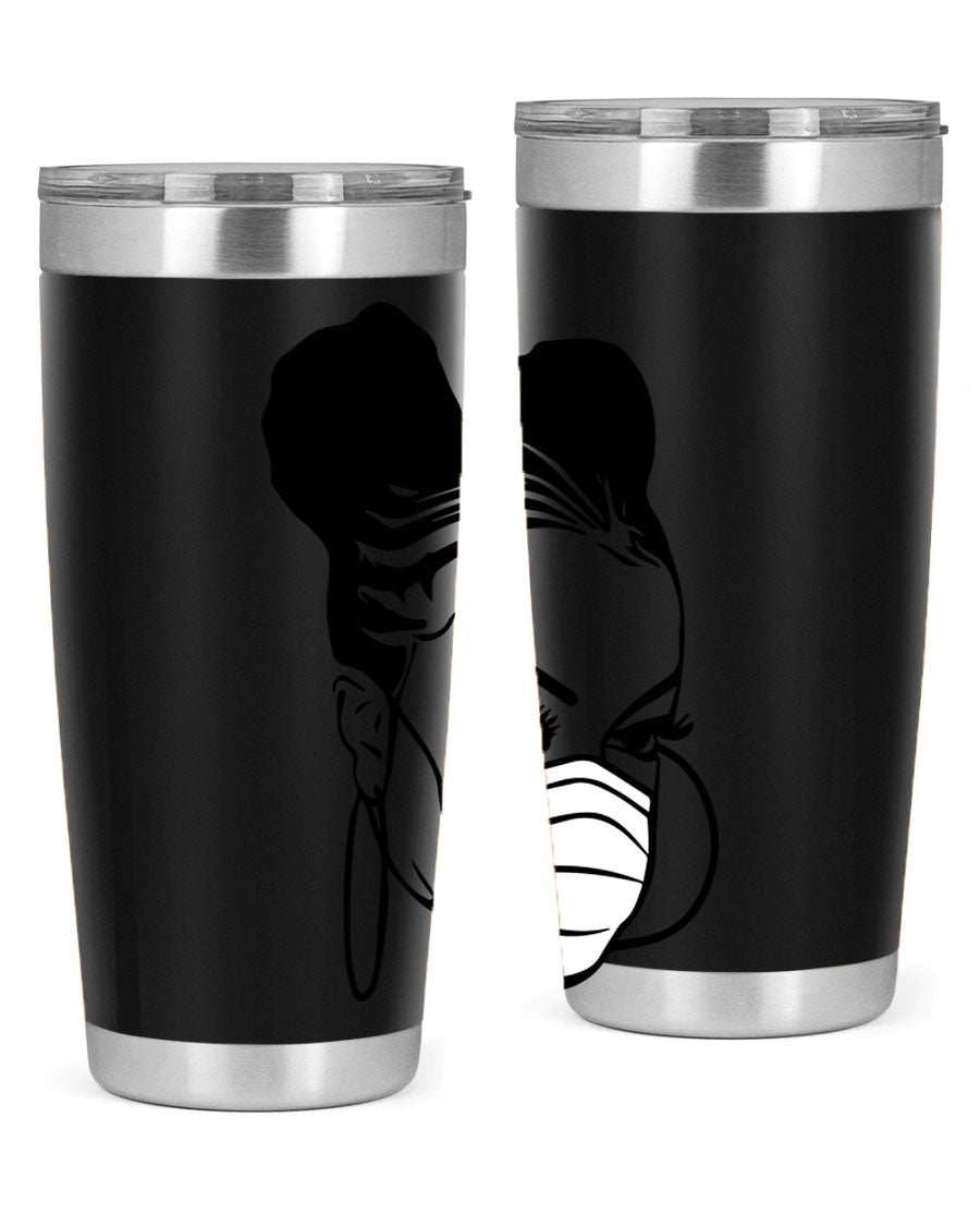 Black Nurse 6# Tumbler, 20oz, double wall stainless steel with a stylish design, perfect for keeping drinks hot or cold.